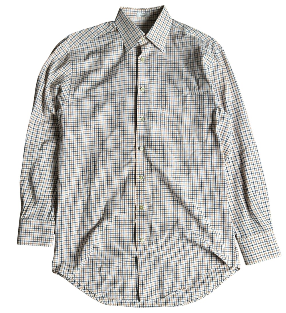 Peter Millar Shirt Mens S White Check Button-Up Collared Cotton Classic Fit